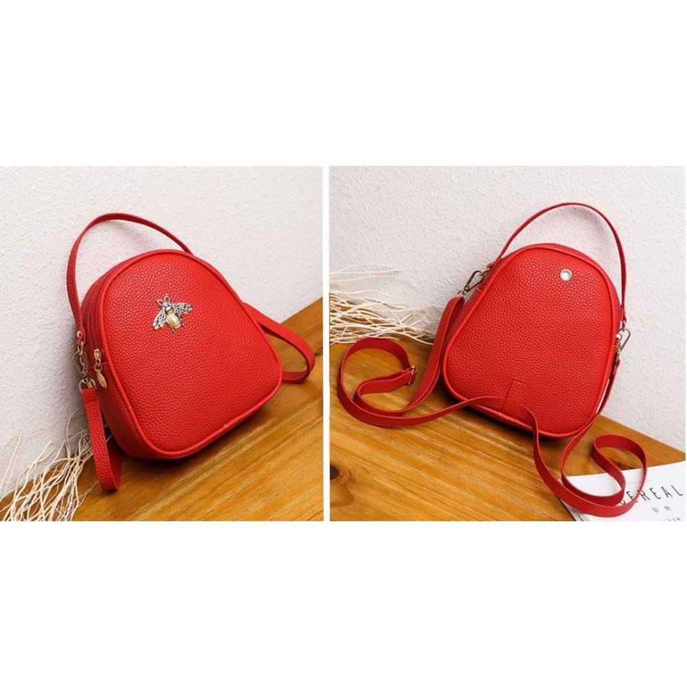 Red Vegan Versatile Bee Deco Bag